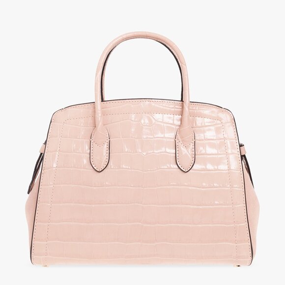 NWT ⭐ K9891 Knott Croc-embossed Leather & Suede Medium Satchel ⭐NWT & DUST BAG - Picture 5 of 17